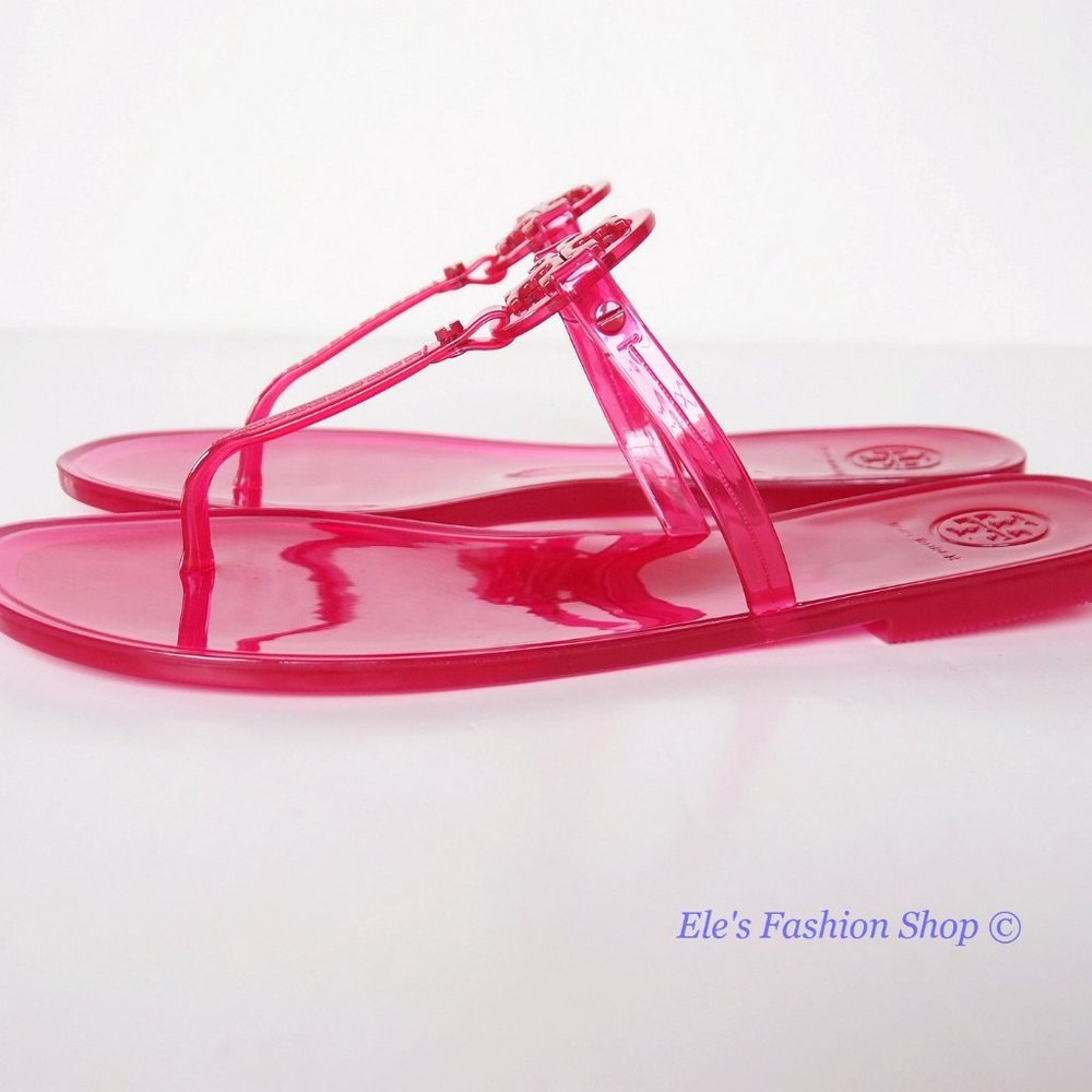 🥰 New In Box Tory Burch Jelly Mini Miller Sandal Red Orange US 8 9 AUTHENTIC - Picture 11 of 16